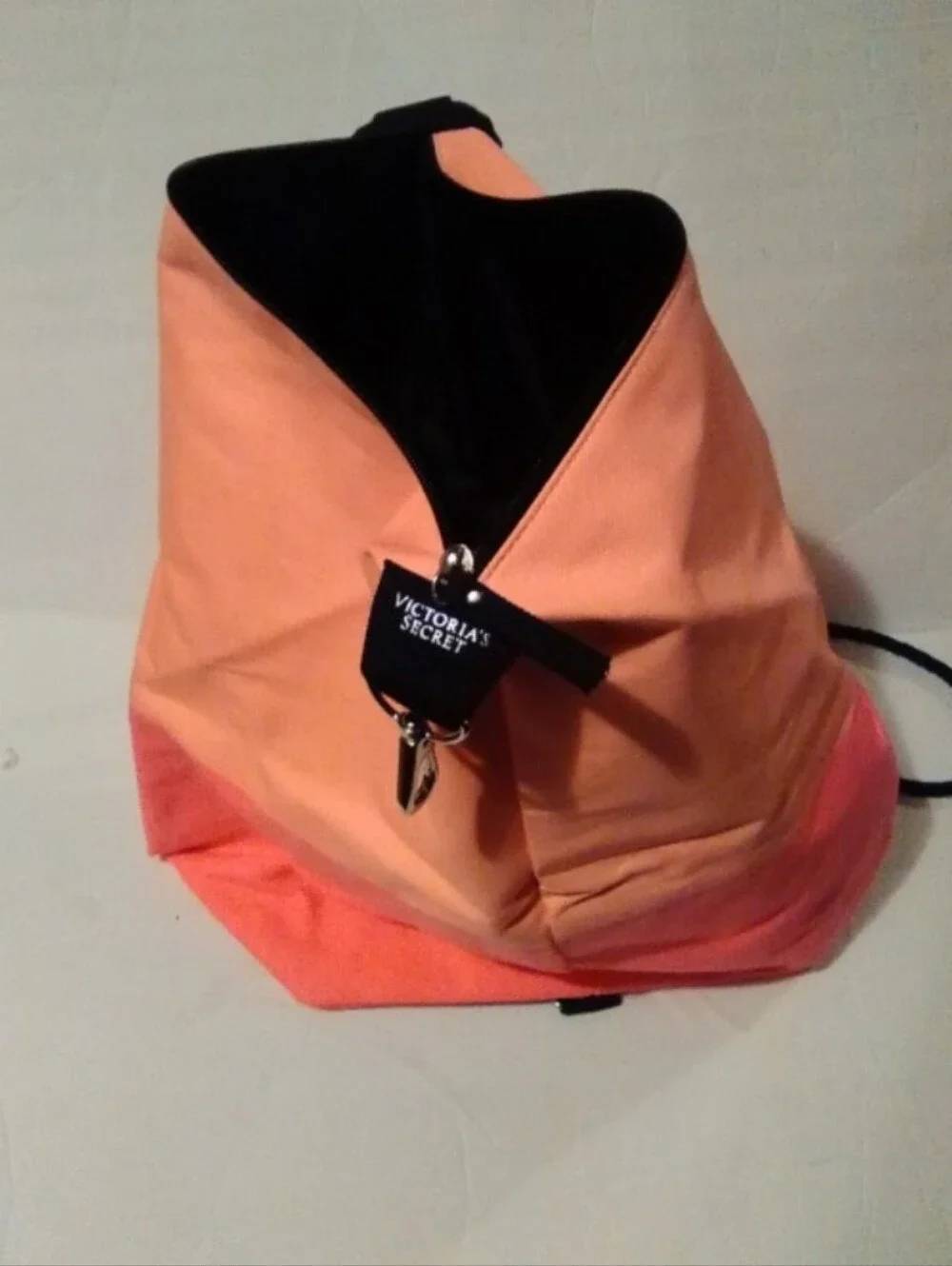 Victoria's Secret Coral Pink Backpack with Black Trim